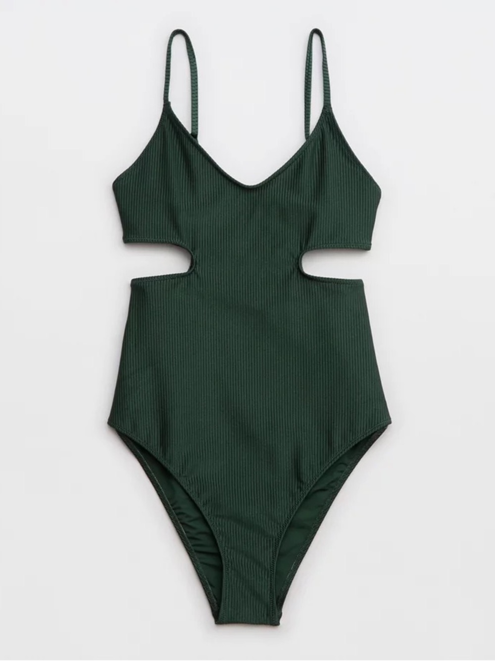 Aerie Shine Rib Voop Cheeky One Piece Swimsuit